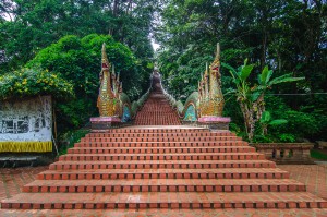 Doi Suthep Ladder From Bottom (Wat Prathat Doi Suthep, Чианг Май, Таиланд.)