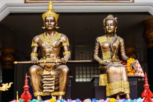Wat Ming Muang King Mengrai And Queen (Wat Ming Muang, Chiang Rai, Thailand.)
