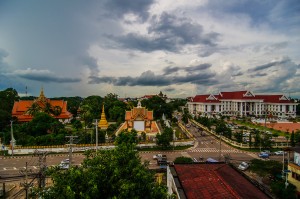 Phat Tich Vientianne View From Fourth Floor (Храм Phat Tich, Вьентьян, Лаос.)